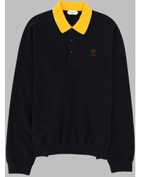 Versace - Felpa Con Colletto Polo E Logo - Lyst