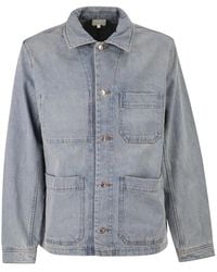 A.P.C. - Cotton Denim Jacket With Patch Pockets - Lyst