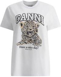 Ganni - Leopard T-Shirt - Lyst