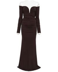 Elisabetta Franchi - Off-The-Shoulder Gathered Dress - Lyst