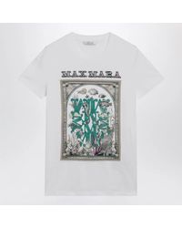 Max Mara - Optical Cotton Jersey T-Shirt With Front Print - Lyst