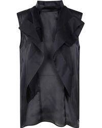 Sacai - Satin X Chiffon Pullover - Lyst