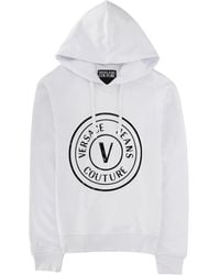 Versace Jeans Couture - Felpa Con Logo E Cappuccio - Lyst