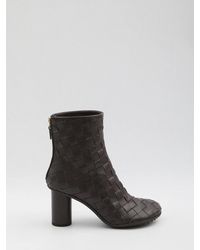 Bottega Veneta - Atomic Leather Ankle Boots - Lyst