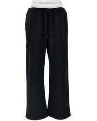 T By Alexander Wang - Wide Leg W/ Logo Elastic Exposed Brief' Joggers - Lyst