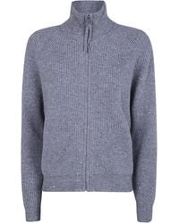 Seventy - Long Sleeves Mock Neck Sweater With Pailletes - Lyst