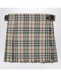 Burberry - Mini Kilt With Check Pattern - Lyst