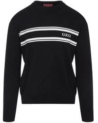 Gucci - Silk Cotton Sweater With Intarsia - Lyst