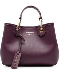 Emporio Armani - Shopping Bag With Pebbled Finish And Detachable Strap - Lyst