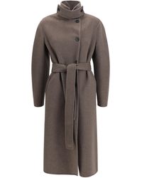 Fabiana Filippi - Long Wool Cashmere Coat Falcon - Lyst