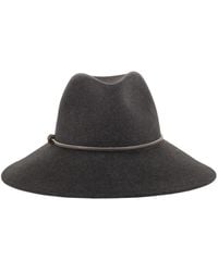Peserico - Wool Felt Hat With Leather Trim And Decorative Metal Cord - Lyst