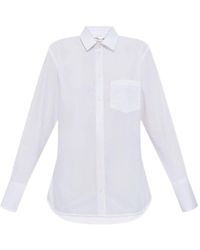 Victoria Beckham - Cotton Shirt With Unique Belt Detail - Lyst