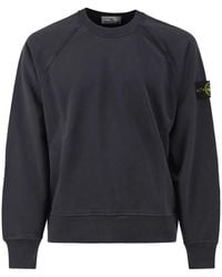 Stone Island - Cotton Crew Neck Sweatshirt With Compass Badge - Lyst