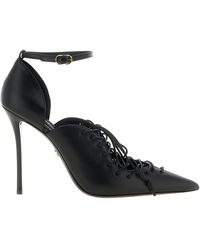 Dolce & Gabbana - Dolce&Gabbana Leather Pumps With Lace-Up - Lyst