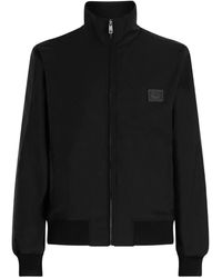 Dolce & Gabbana - Logo-Patch Zip-Up Bomber Jacket - Lyst