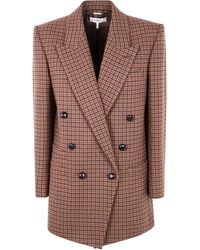 Chloé - Double-Breasted Houndstooth Wool Blazer - Lyst