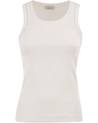 Peserico - Cotton Jersey Vest Top With Shiny Thread - Lyst