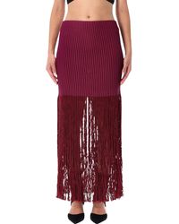Alaïa - Alaia Fringed Knit Skirt - Lyst