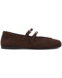 Prada - Suede Leather Ballerinas - Lyst