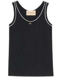 Valentino Garavani - Cotton Jersey Top - Lyst