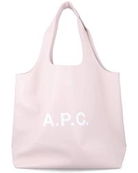 A.P.C. - Ninon Tote Bag With Logo - Lyst