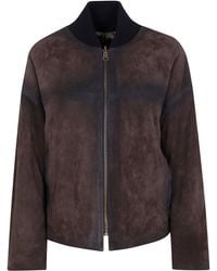 Ibrigu - Reversible Leather Bomber Jacket - Lyst