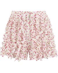 MSGM - Printed Cotton Shorts - Lyst