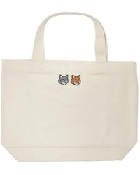 Maison Kitsuné - Maison Kitsuné "Double Fox Head" Large Handbag - Lyst