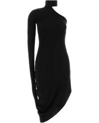 princess birthday dress Midi One Sleeve DRESS ASYMMETRIC brown – MONOSUIT main image 1
