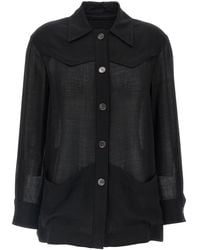 Ferragamo - Semi-Transparent Wool Jacket - Lyst