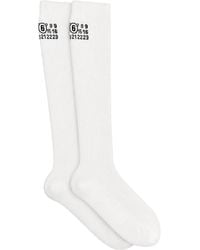 MM6 by Maison Margiela - Calzini Alti Con Logo - Lyst
