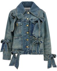 Ganni - 'Light Rigid Denim' Jacket - Lyst