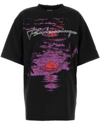 Balenciaga - Graphic-Print Distressed T-Shirt - Lyst