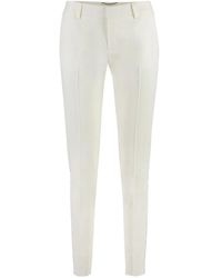 Saint Laurent - Stretch Wool Trousers With Contrasting Color Stripe For - Lyst