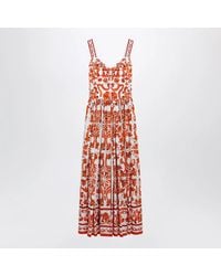 Dolce & Gabbana - Dolce&Gabbana Maiolica-Print Poplin Maxi Dress - Lyst