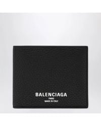 Balenciaga - Grained Leather Card Holder With Logo - Lyst
