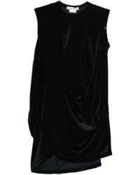 Comme des Garçons - Sleeveless Draped Detail Asymmetric Hem T-Shirt - Lyst
