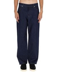 Stone Island - Denim Trousers With Wide-Leg Fit - Lyst