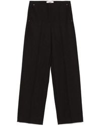Fendi - Wide Leg Wool Trousers - Lyst
