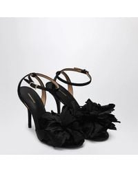 Ferragamo - Satin Flower Sandals - Lyst