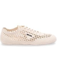 Prada - Cotton Crochet Sneakers - Lyst