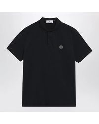 Stone Island - Polo With Compass Logo Patch - Lyst