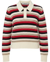Golden Goose - "Journey" Knit Cropped Crewneck Wool Blend Geometric Jacquard - Lyst