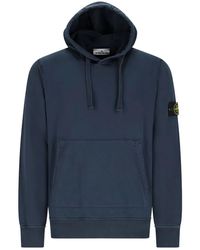 Stone Island - Logo Cotton Hoodie - Lyst