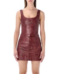 adidas Originals - Fitted Faux Leather Corset - Lyst