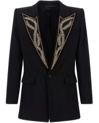 Balmain - Leaf Embroidery Blazer - Lyst