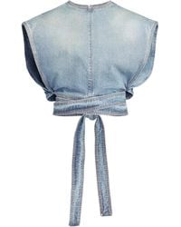 Alaïa - Alaia Faded Cotton Belted Top - Lyst