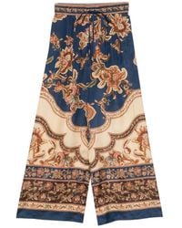 Zimmermann - Aster Printed Silk Trousers - Lyst