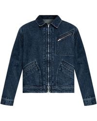 KENZO - Logo-Embroidered Denim Jacket - Lyst