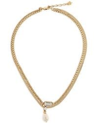 McQueen - Tone Chain Drop Pendant Necklace - Lyst